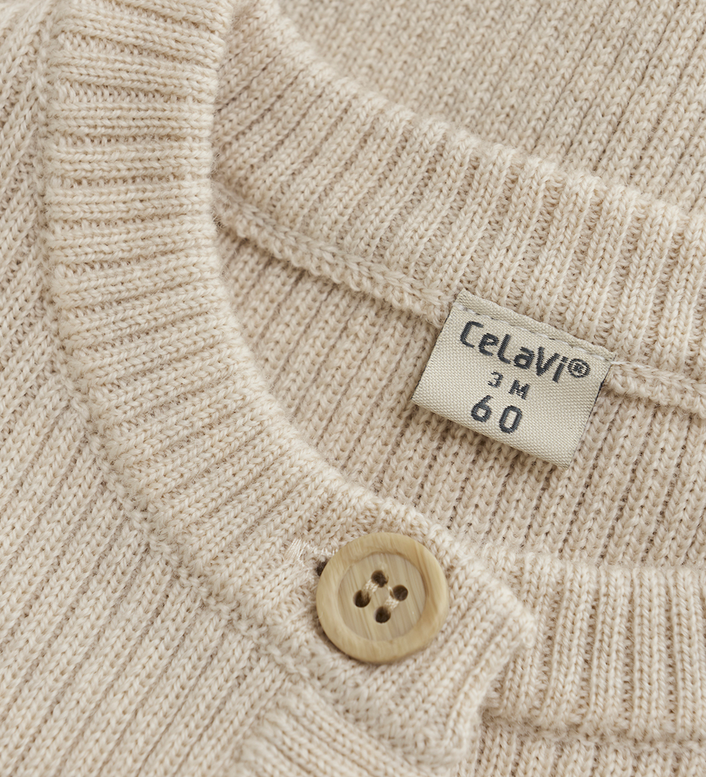 CeLaVi Cardigan - Uld - Strik - Dune Melange