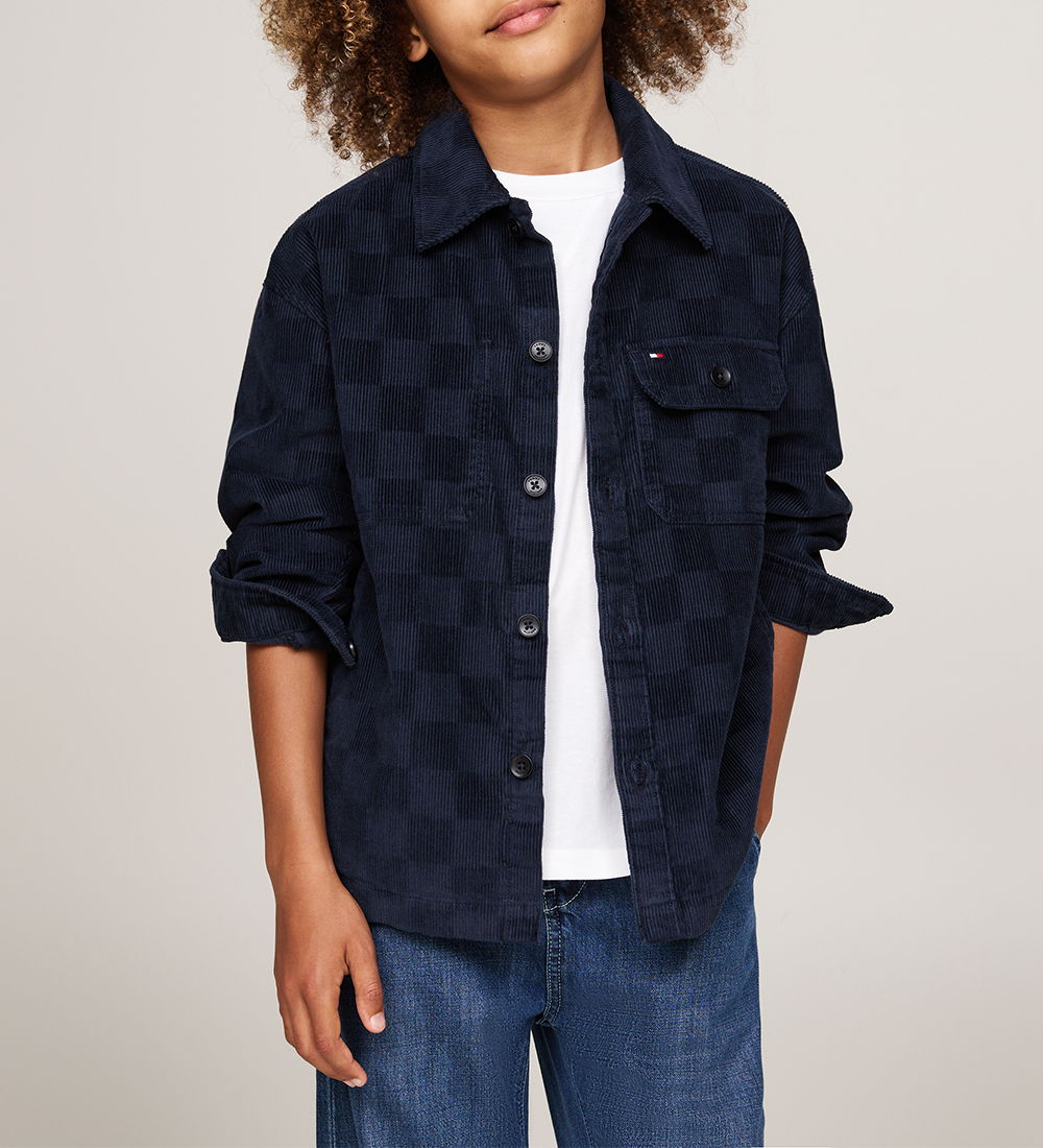 Tommy Hilfiger Fløjlsskjorte - Checkerboard Corduroy - Desert Sk