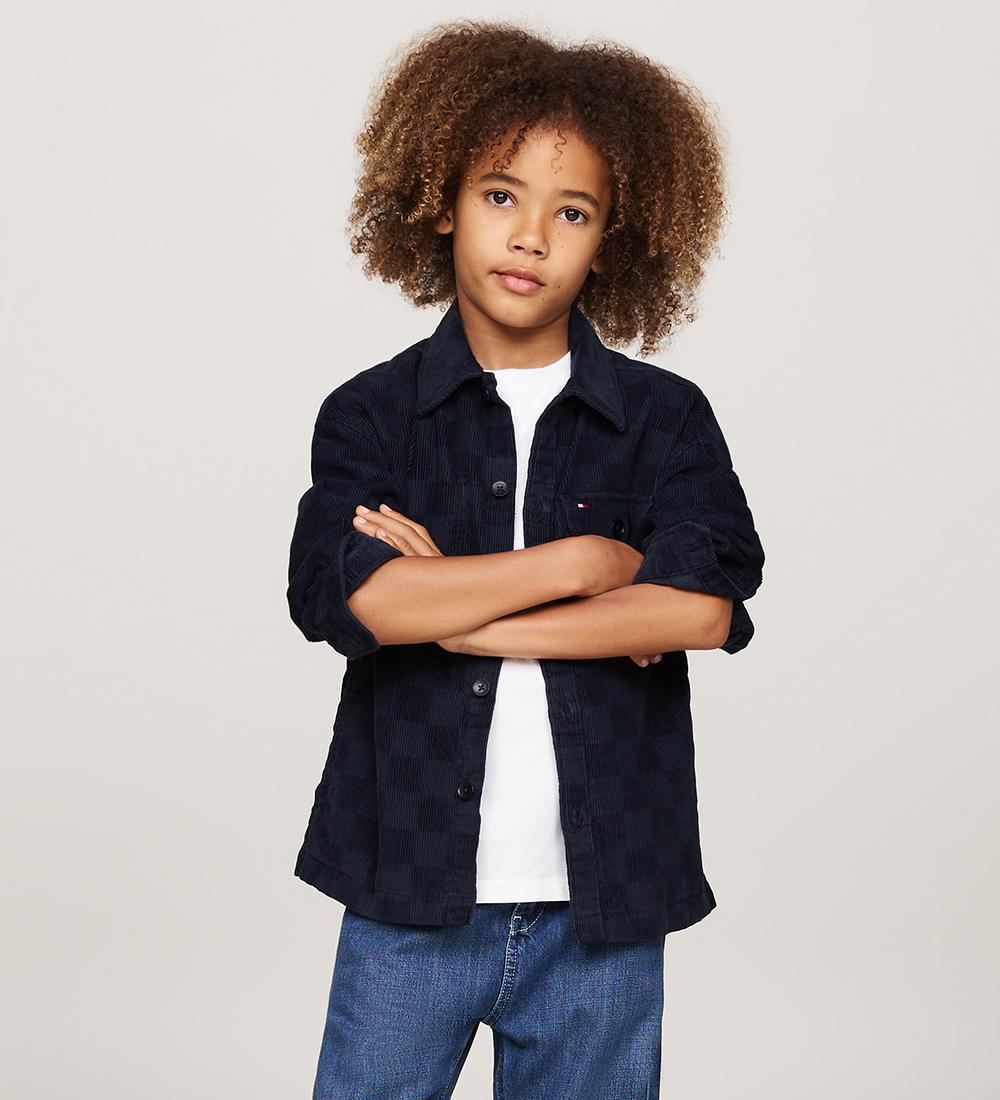 Tommy Hilfiger Fløjlsskjorte - Checkerboard Corduroy - Desert Sk