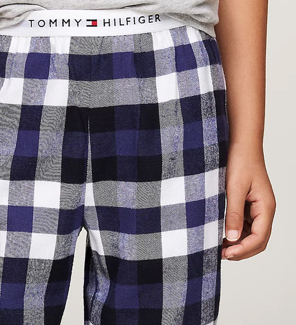 Tommy Hilfiger Natbukser - Flannel - Heritage Check Midi Blue In