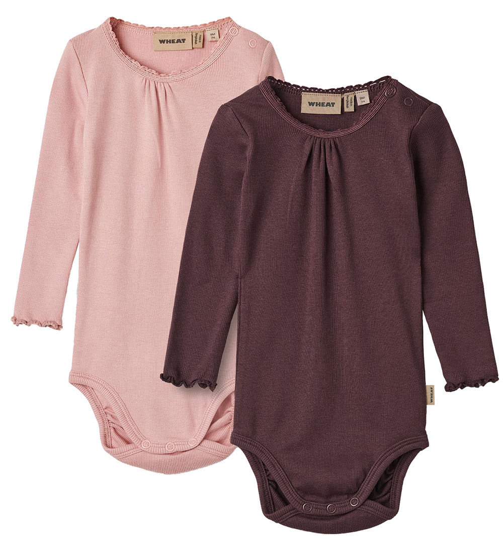 Wheat Body l/æ - 2-pak - Rib - Lotta - Rose Frost/Eggplant