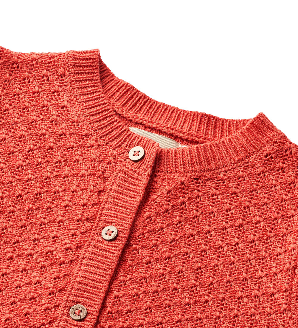 Wheat Cardigan - Strik - Magnella - Candy Red m. Hulmønster
