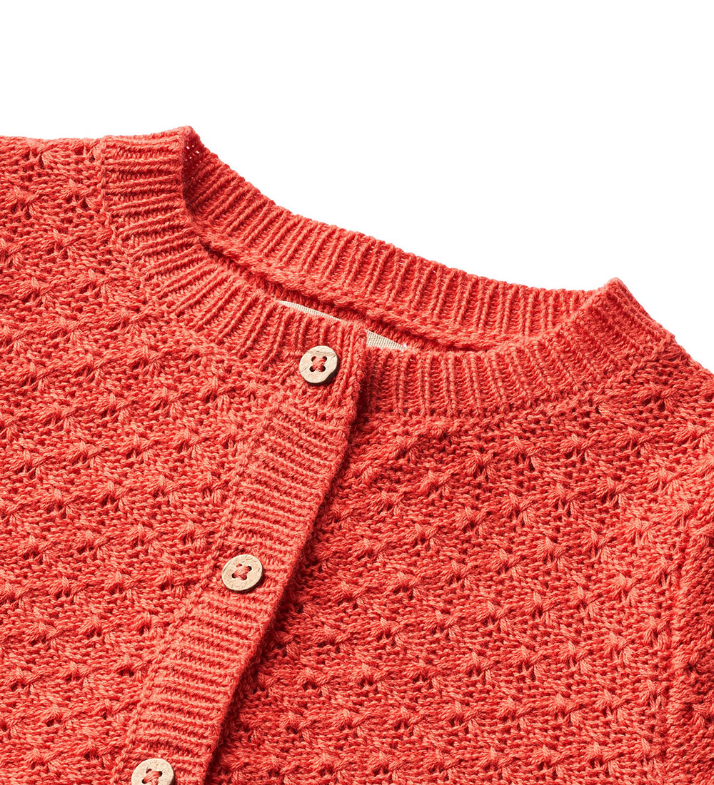 Wheat Cardigan - Strik - Magnella - Candy Red m. Hulmønster