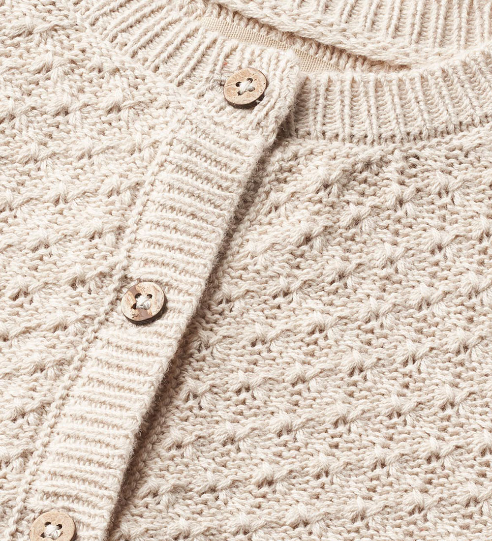Wheat Cardigan - Strik - Magnella - Offwhite m. Hulmønster