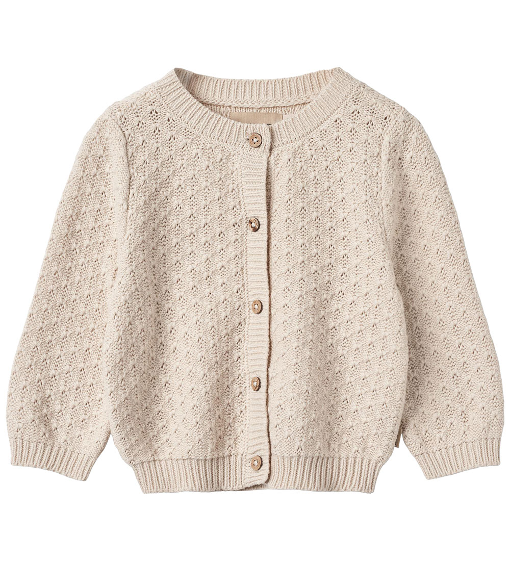 Wheat Cardigan - Strik - Magnella - Offwhite m. Hulmønster