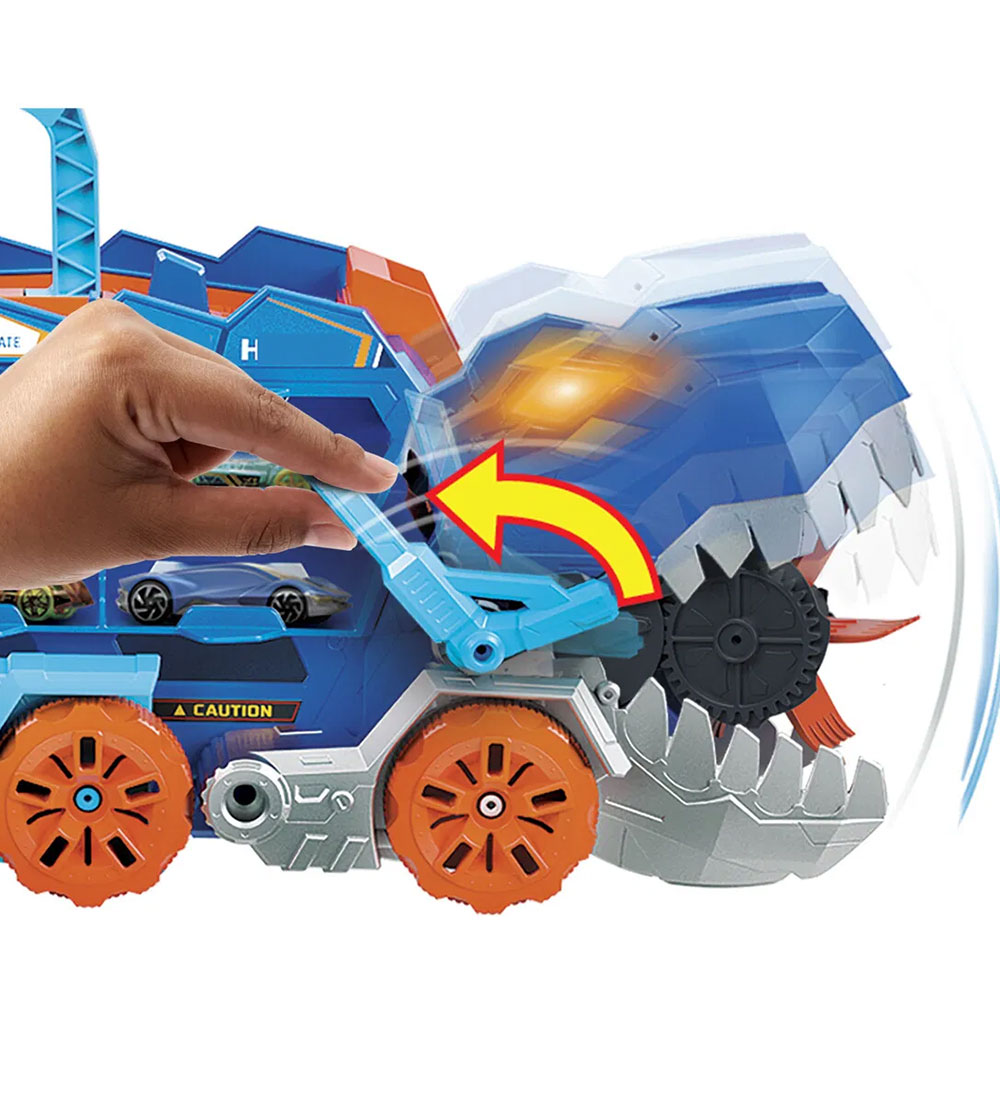 Hot Wheels Lastbil m. Lys/Lyd - City Ultimate T-Rex Transporter