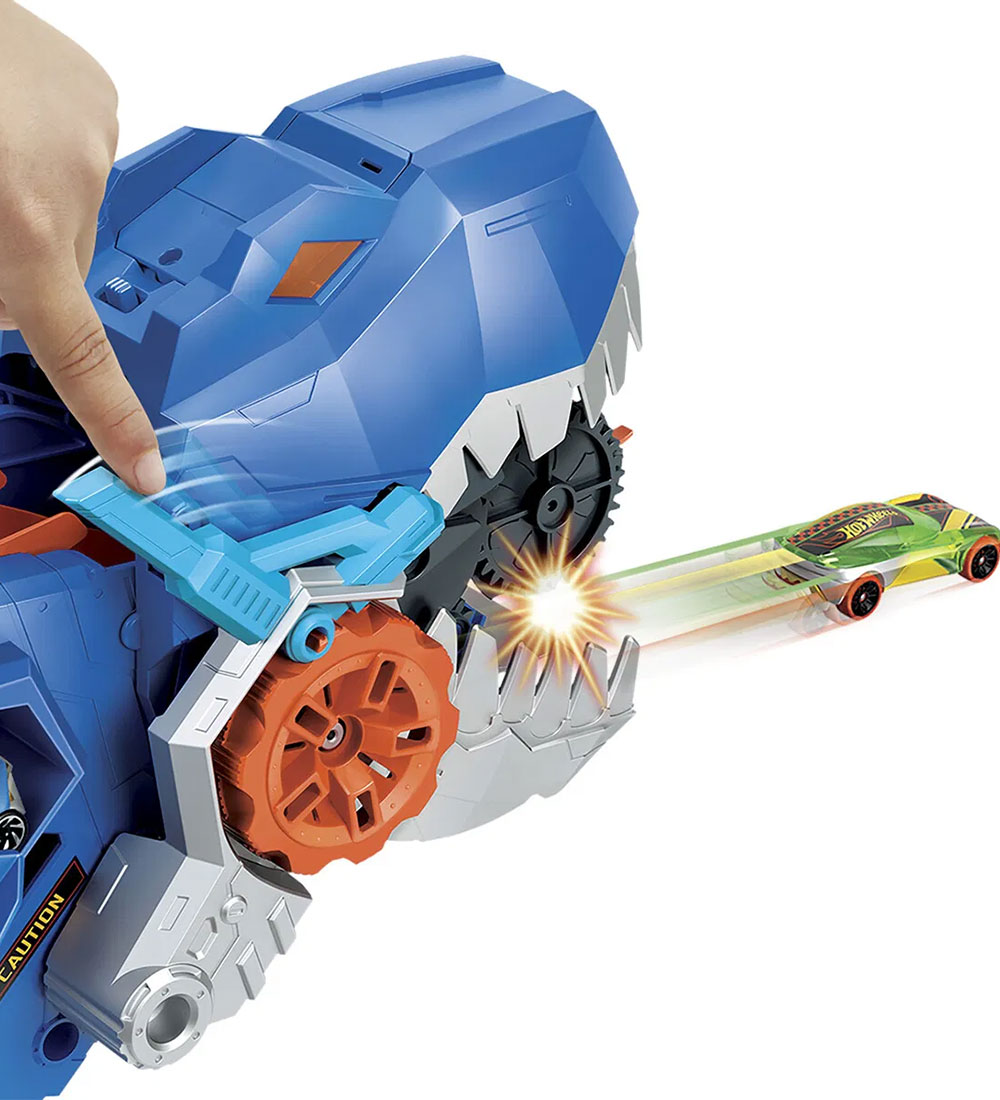 Hot Wheels Lastbil m. Lys/Lyd - City Ultimate T-Rex Transporter