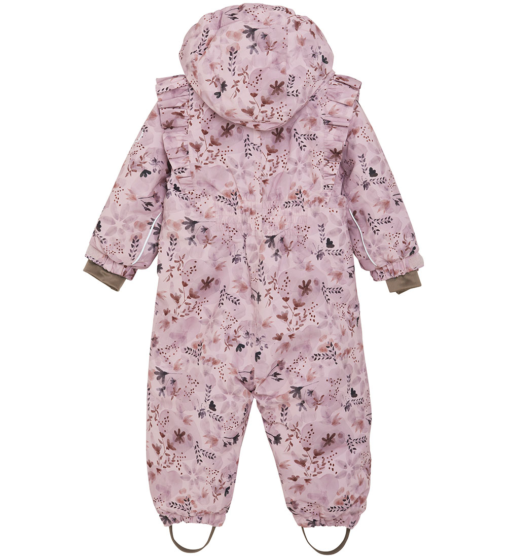 En Fant Flyverdragt - Burnished Lilac m. Blomster