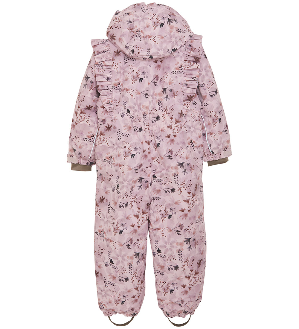 En Fant Flyverdragt - Burnished Lilac m. Blomster