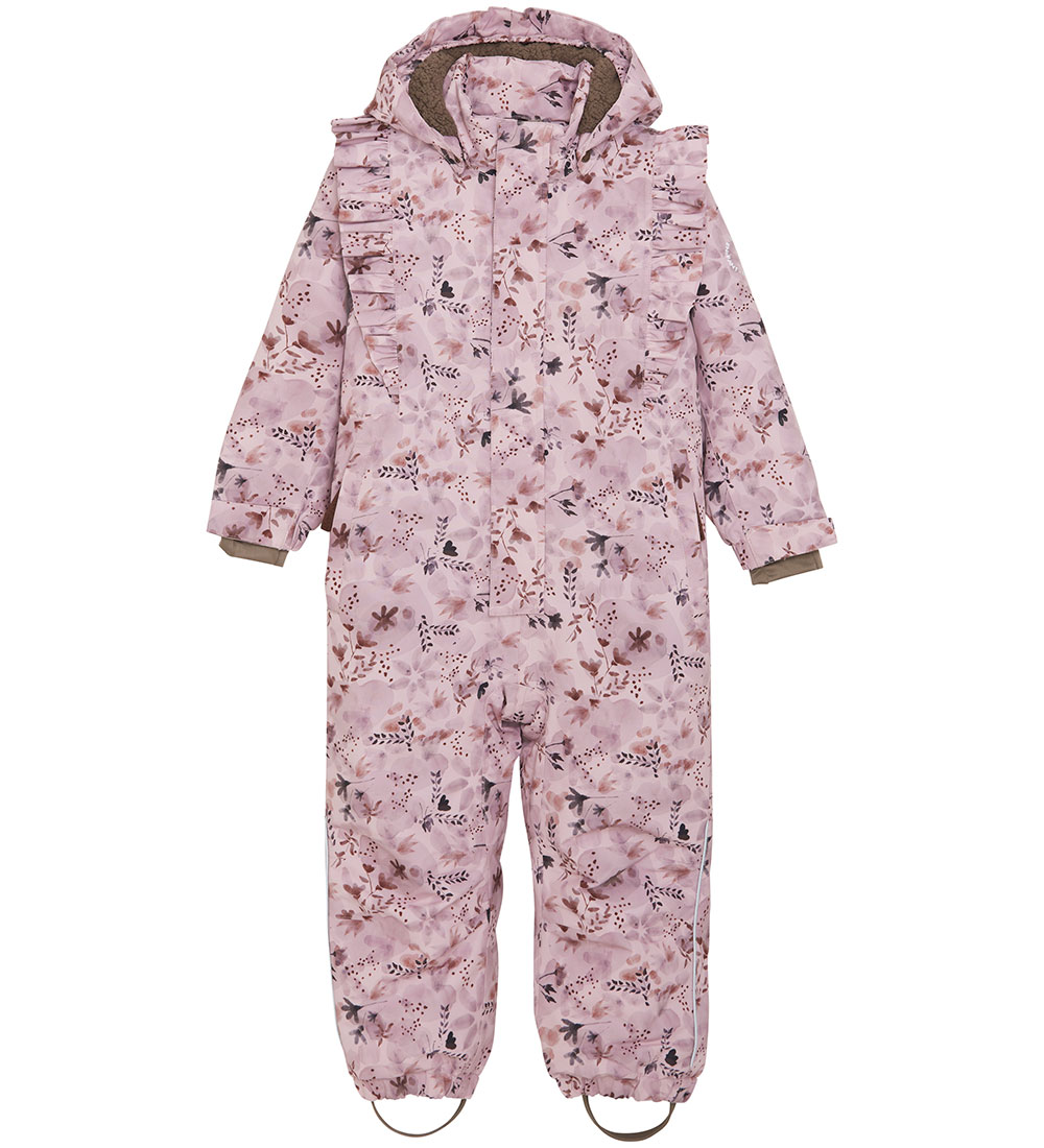 En Fant Flyverdragt - Burnished Lilac m. Blomster