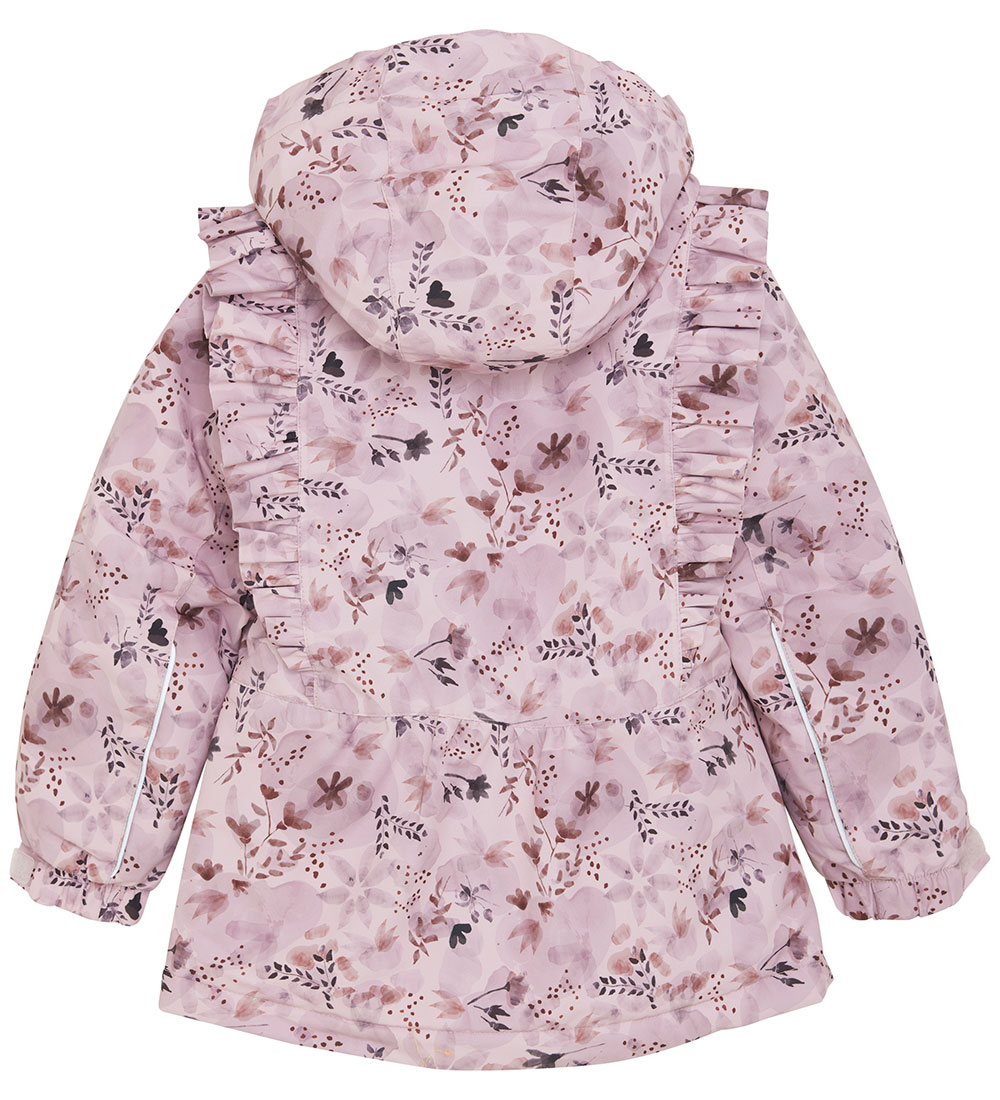 En Fant Vinterjakke - Burnished Lilac m. Blomster