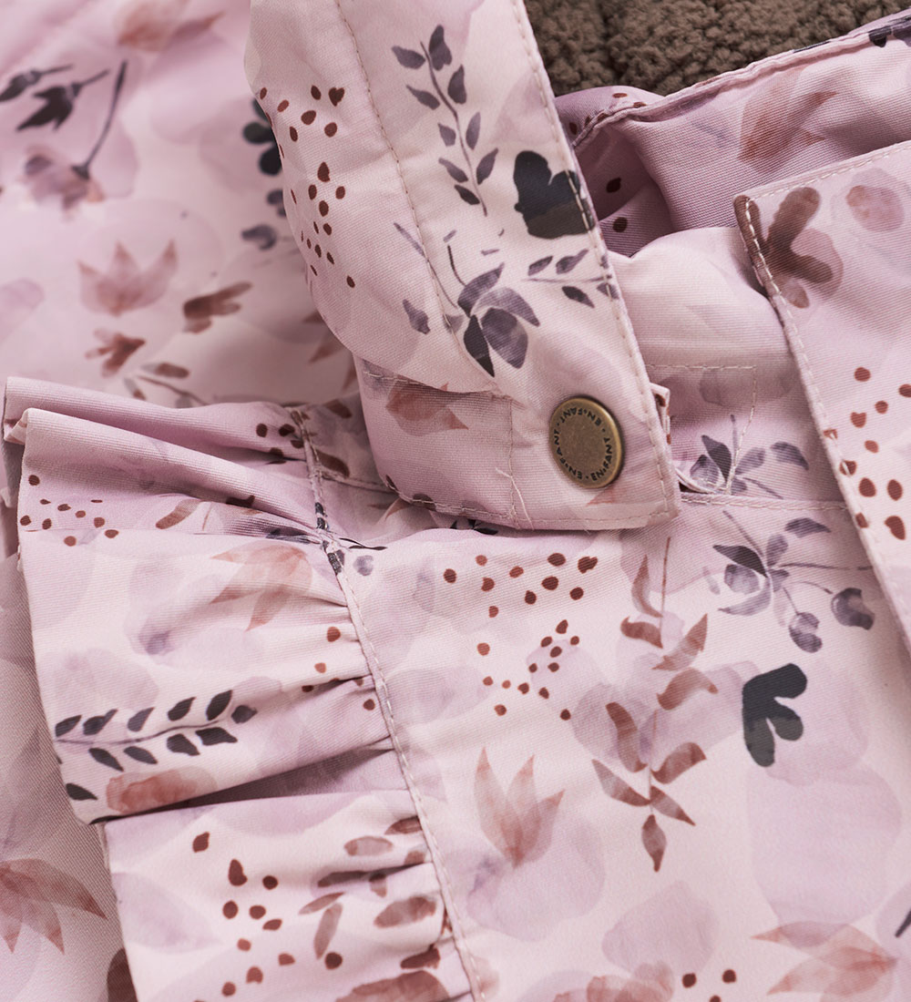 En Fant Vinterjakke - Burnished Lilac m. Blomster