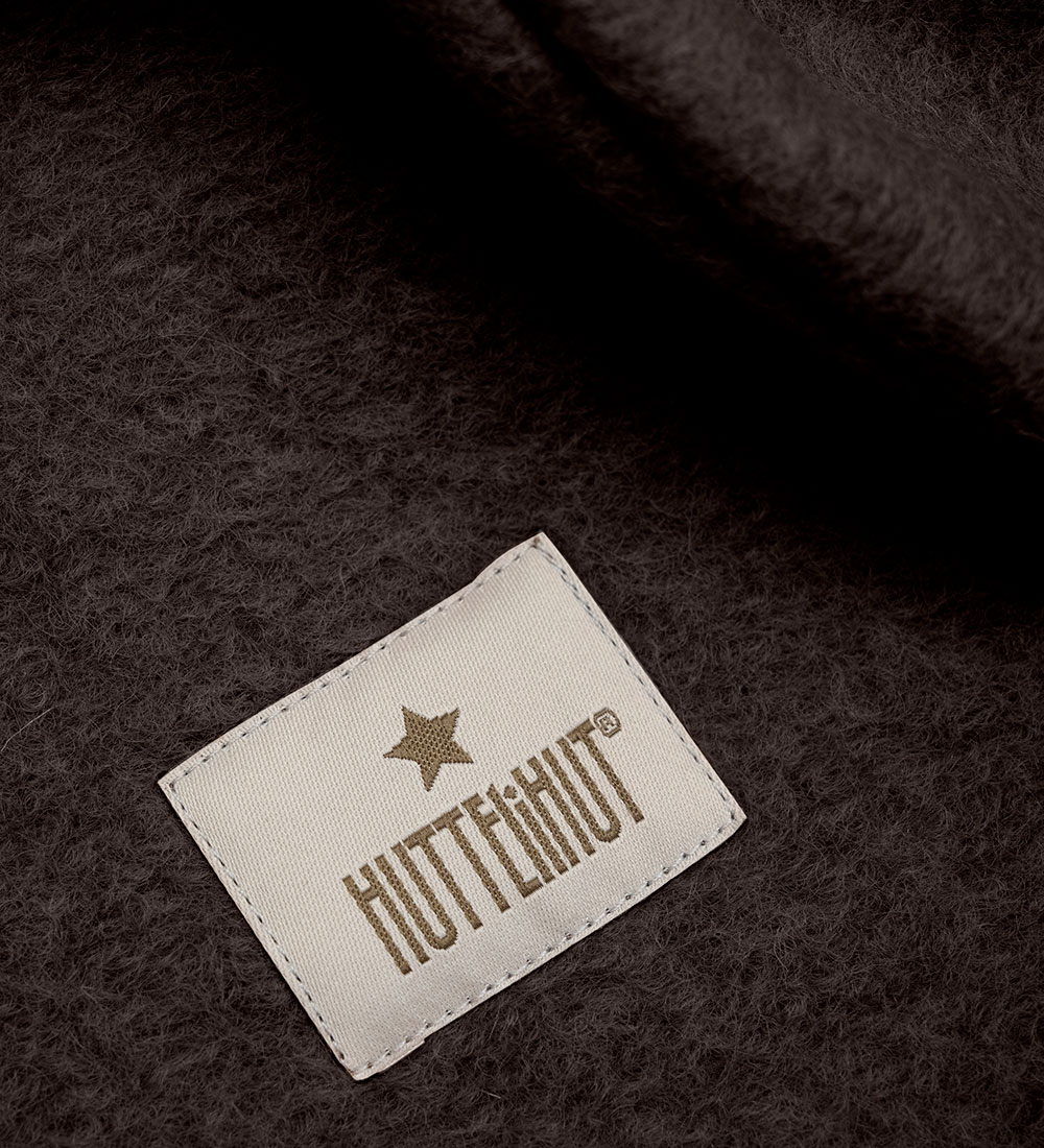 Huttelihut Elefanthue - Uld - 2-lags - Dark Brown Melange m. Øre