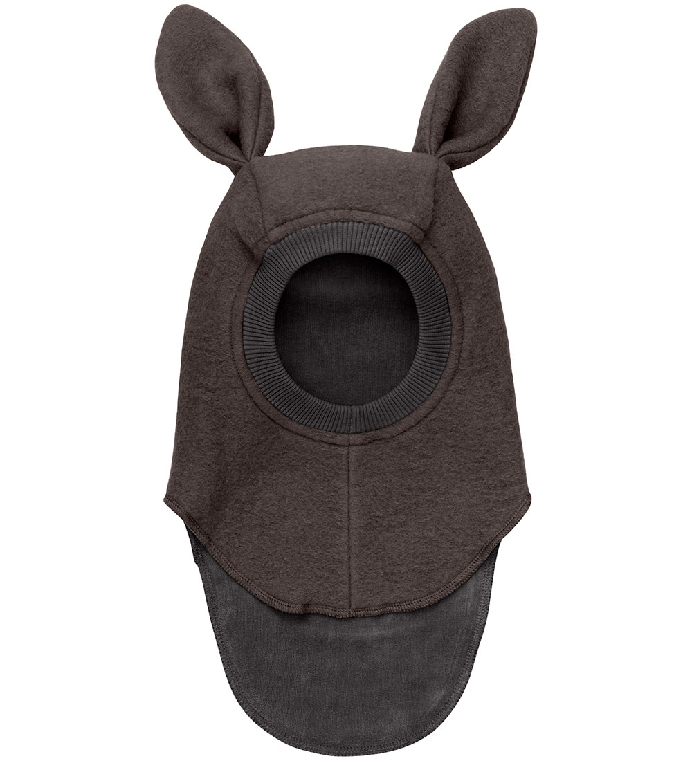 Huttelihut Elefanthue - Uld - 2-lags - Dark Brown Melange m. Øre