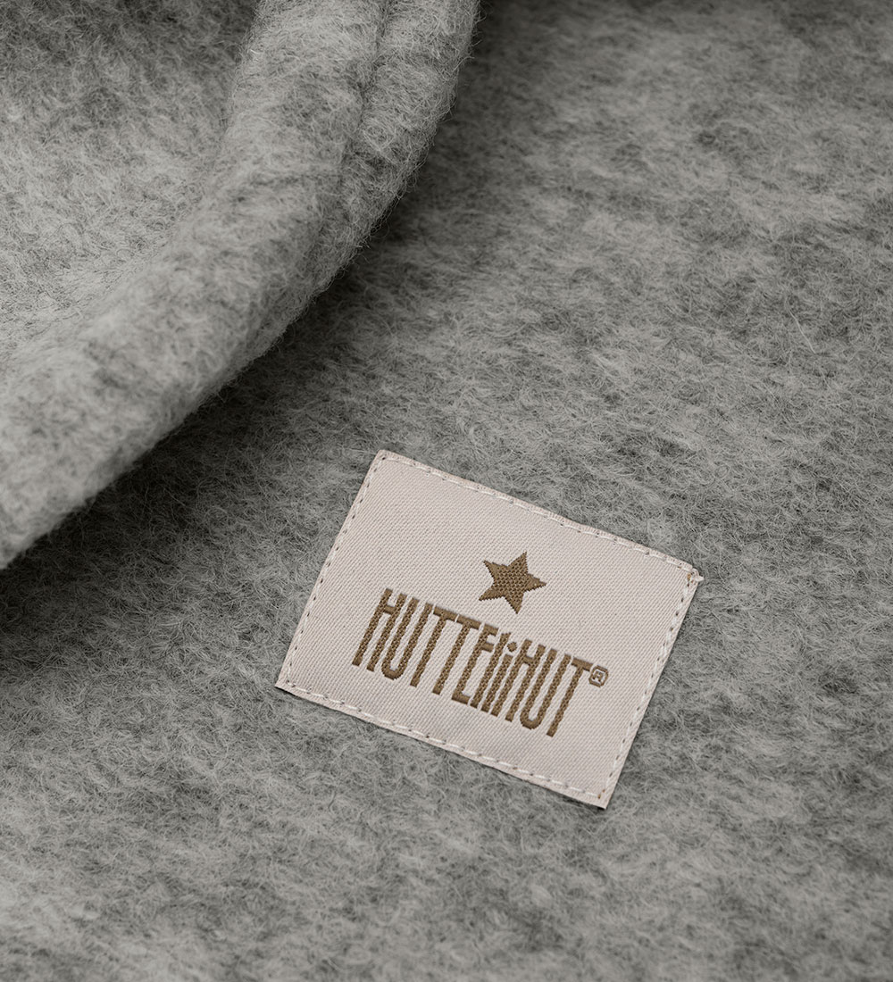 Huttelihut Elefanthue - Uld - 2-lags - Medium Grey Melange m. Ør