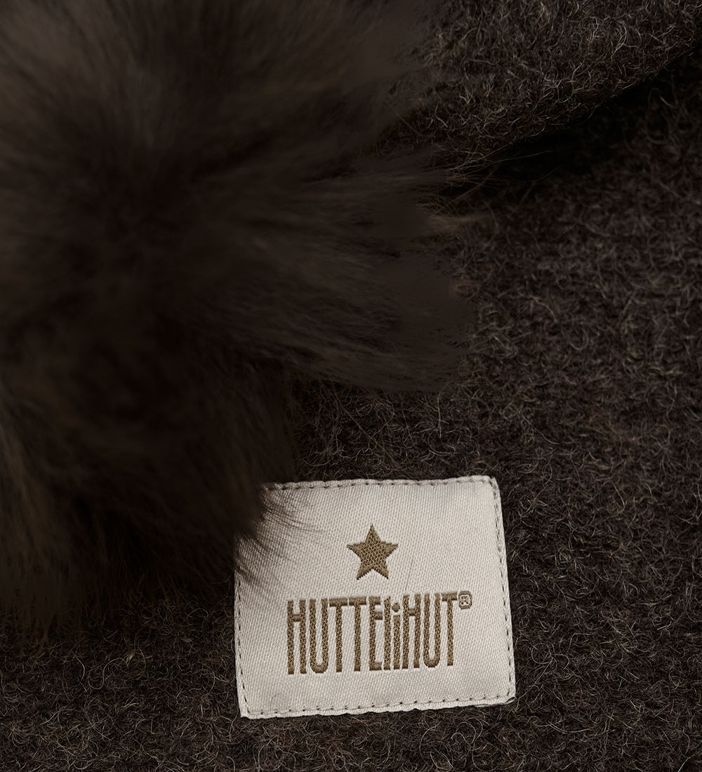 Huttelihut Elefanthue - Uld - 2-lags - Dark Brown Melange m. Kva