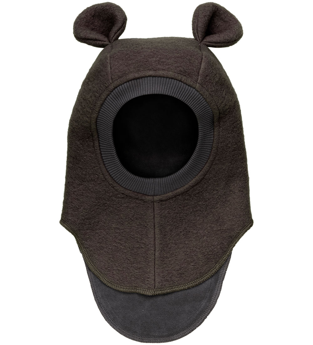 Huttelihut Elefanthue - Uld - 2-lags - Dark Brown Melange m. Øre