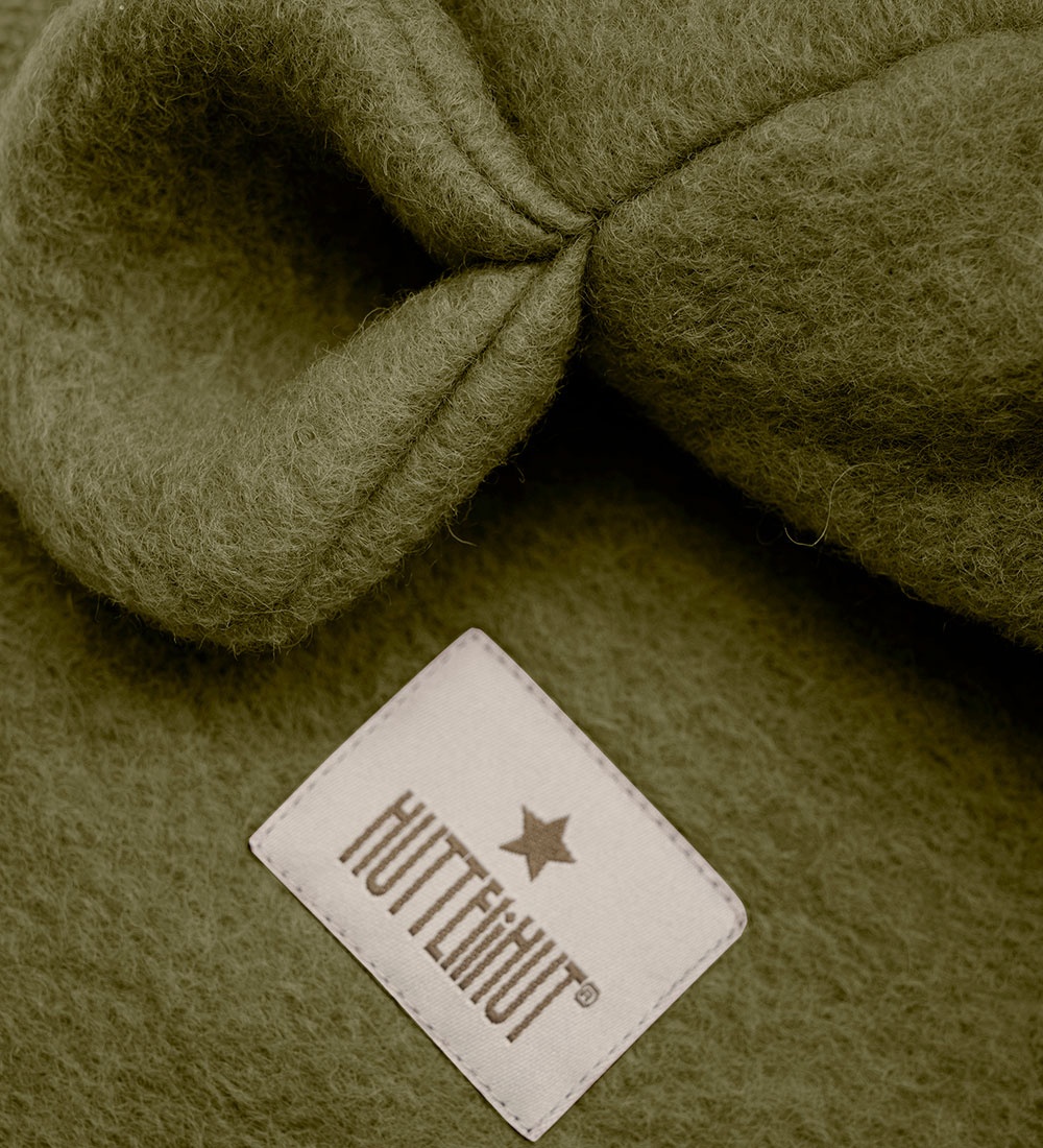 Huttelihut Elefanthue - Uld - 2-lags - Deep Lichen Green m. Ører