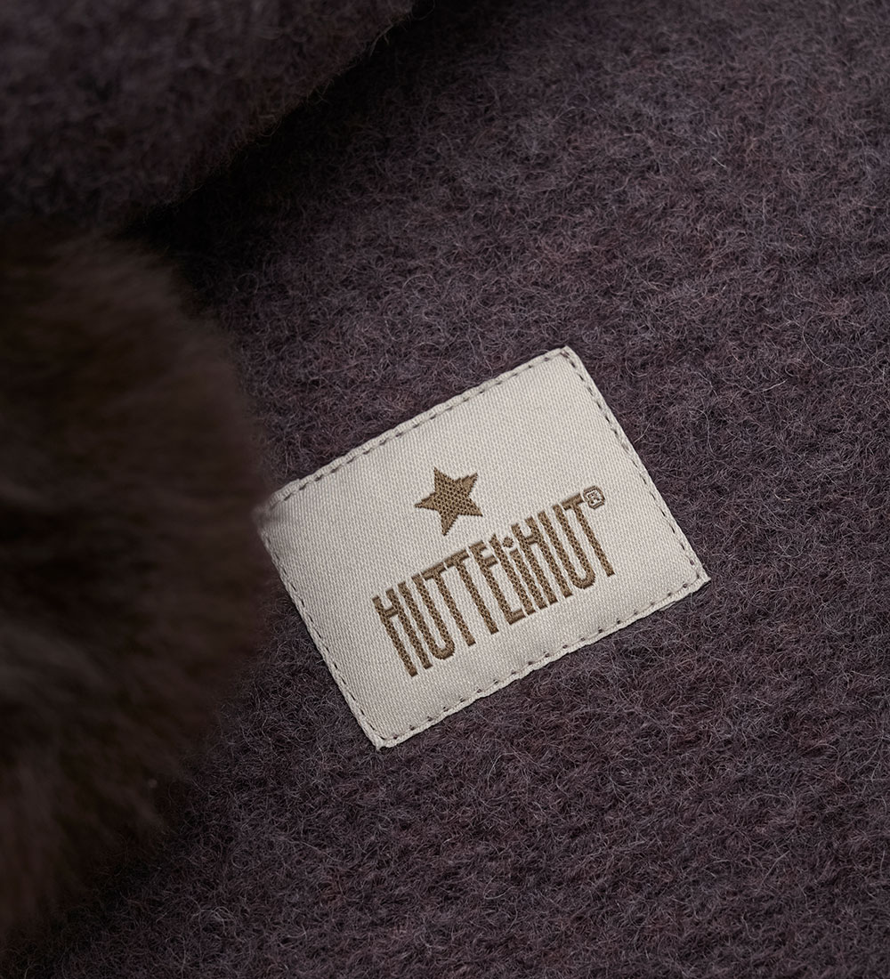 Huttelihut Elefanthue - Uld - 2-lags - Raisin m. Kvaste
