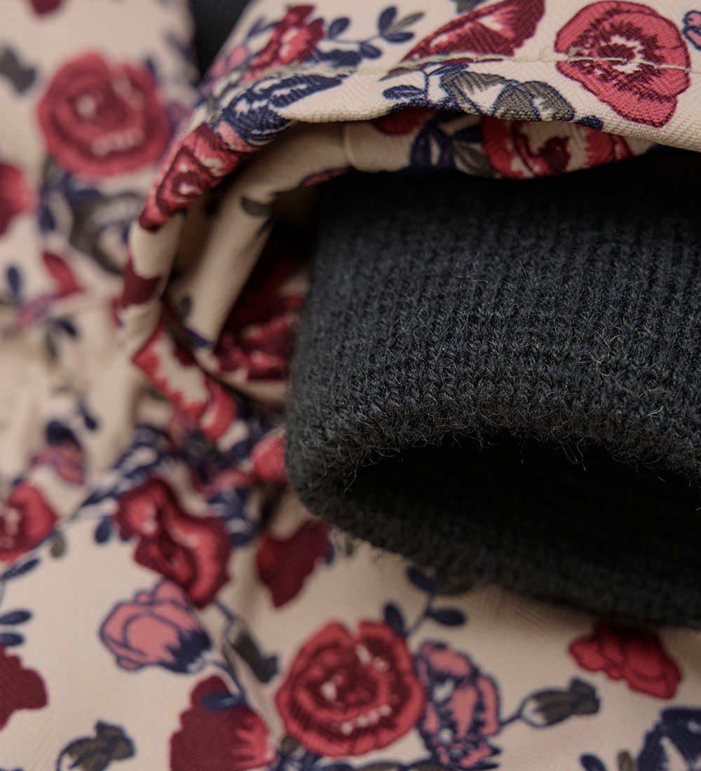 Minymo Handsker - Smoke Gray m. Blomster