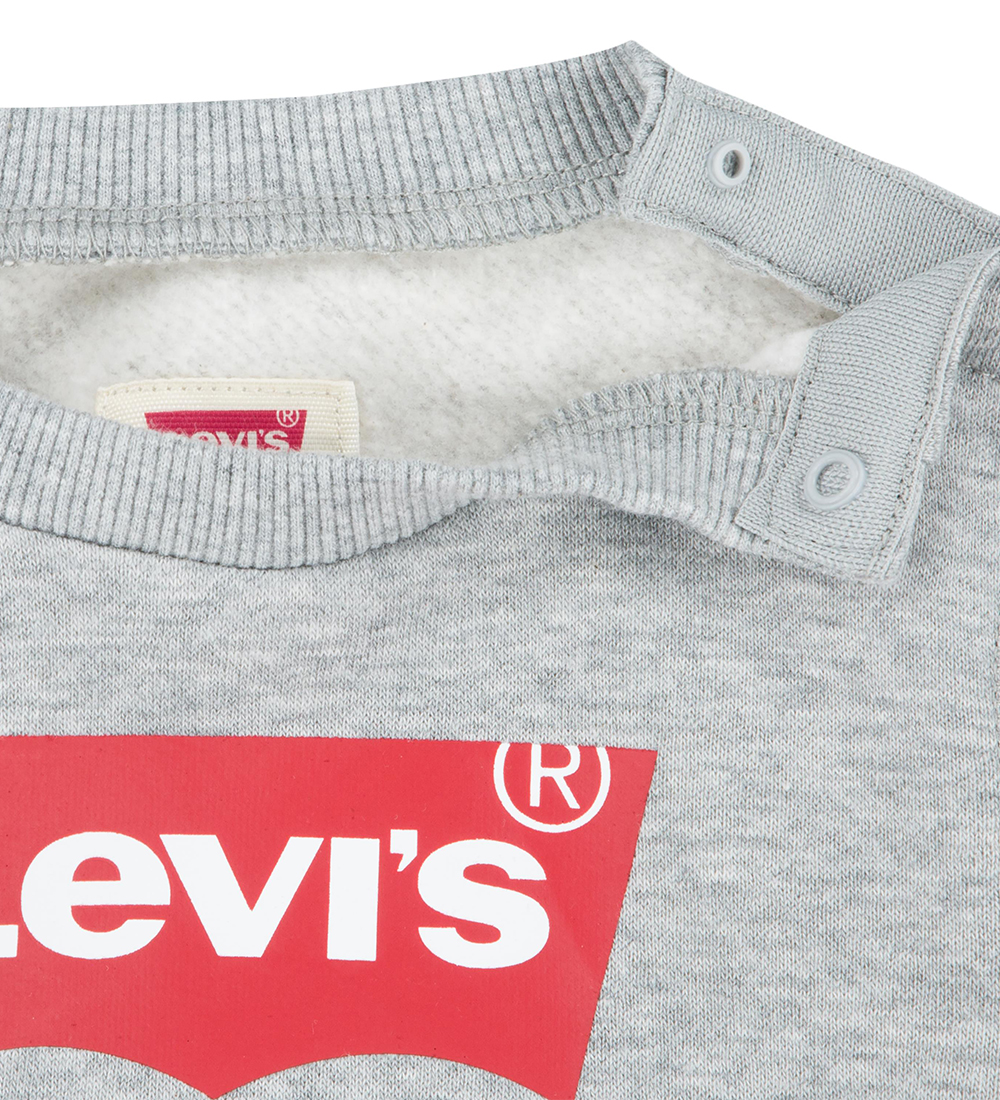 Levis Sweatshirt - Gråmeleret/Rød m. Logo