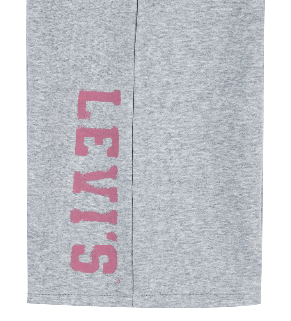 Levis Sweatpants - Wide Leg - Gråmeleret m. Rød