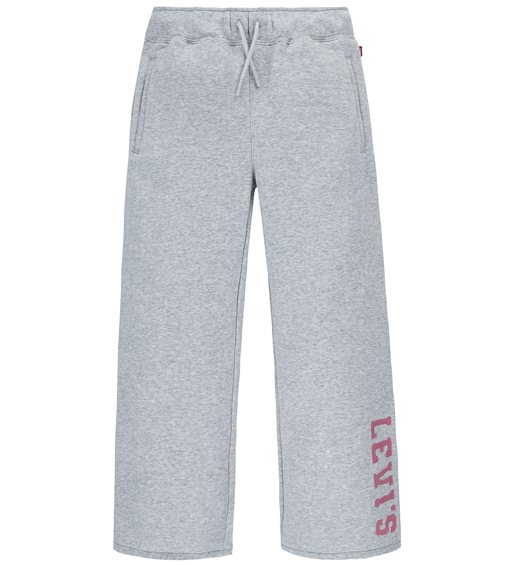 Levis Sweatpants - Wide Leg - Gråmeleret m. Rød