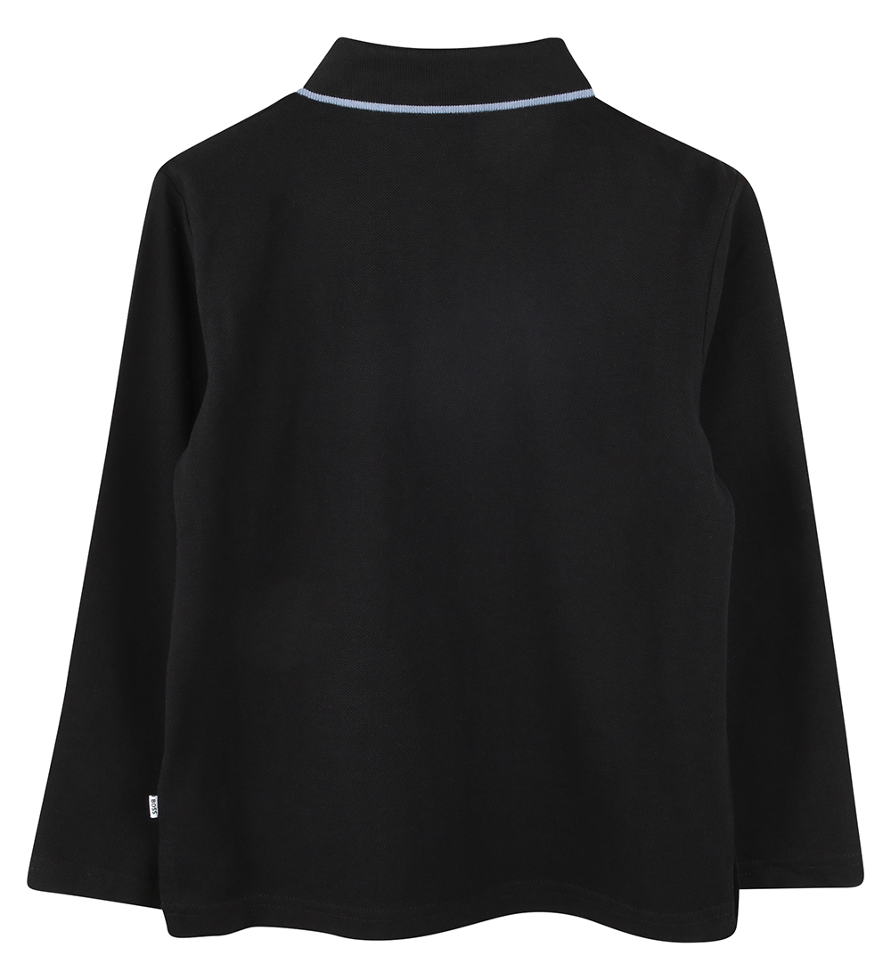BOSS Polobluse - Sort m. Blå