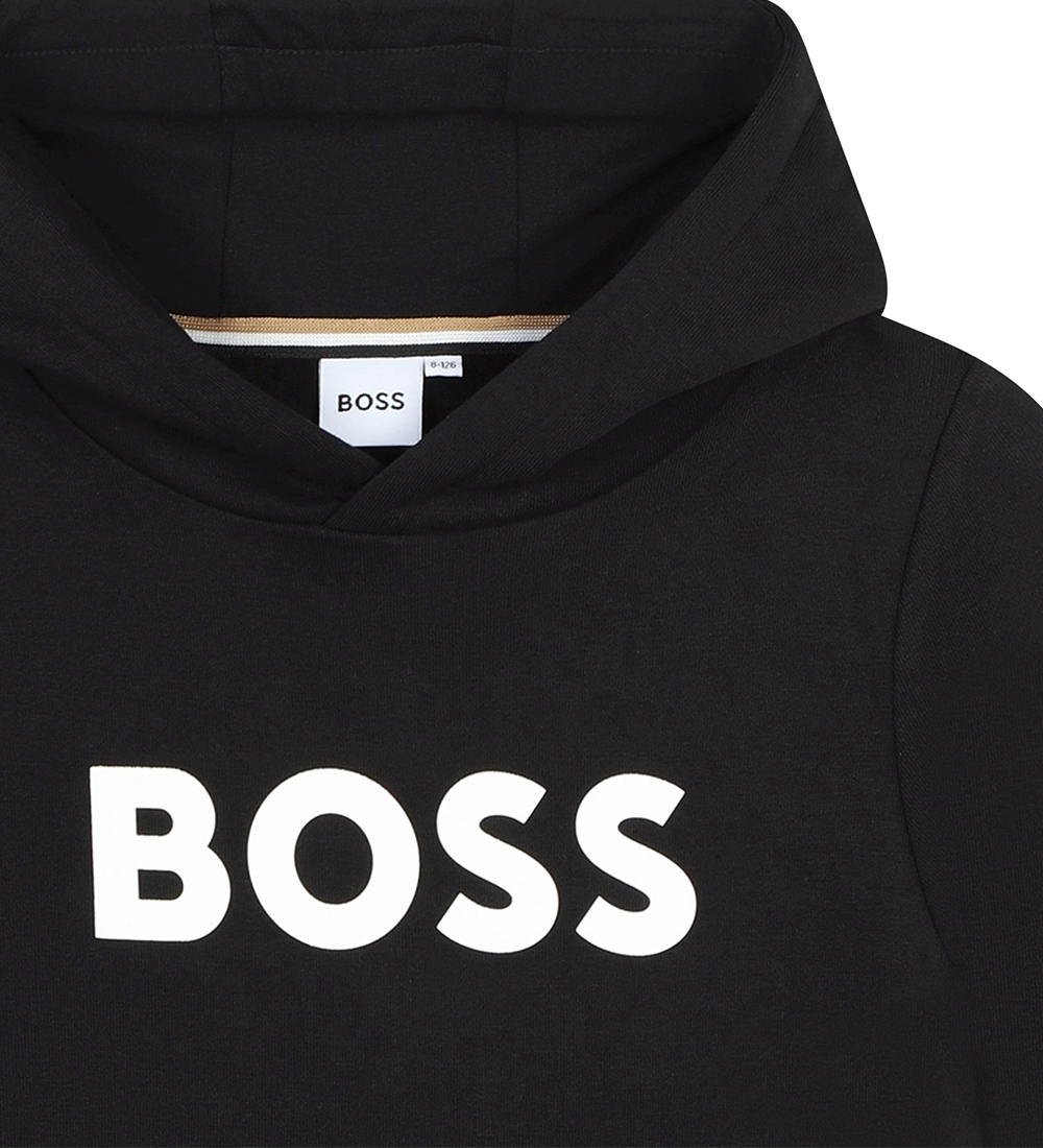 BOSS Hættetrøje - Sort m. Hvid