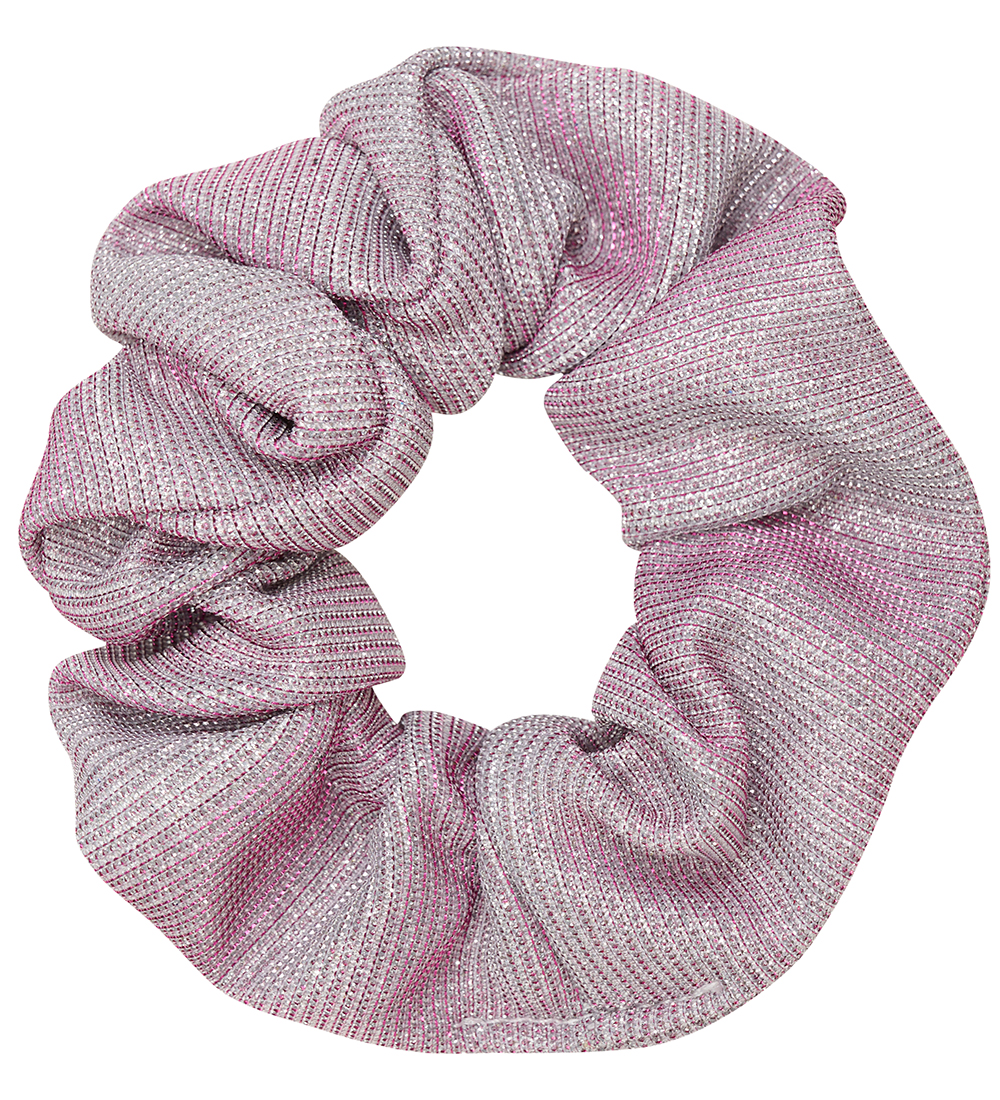 Creamie Hårelastikker - Scrunchies - 2-Pak - Sort/Lilla m. Glimm
