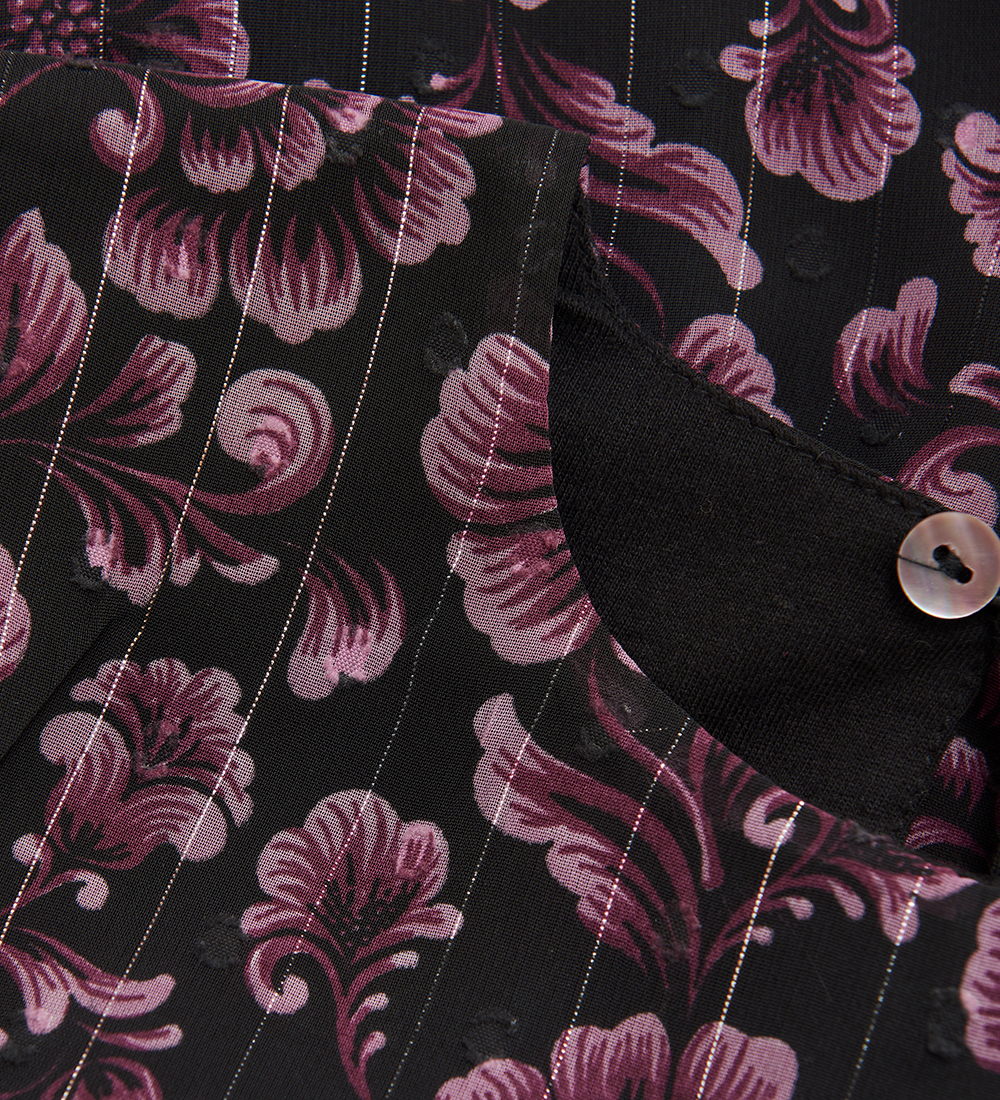 Creamie Kjole - Flower Dot - Black