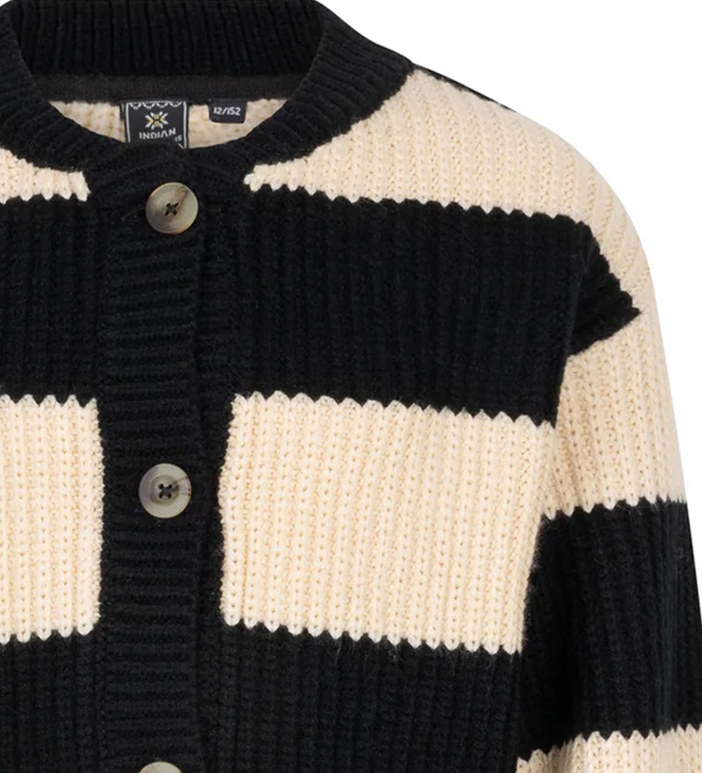 Indian Blue Jeans Cardigan - Strik - Sort/Hvid