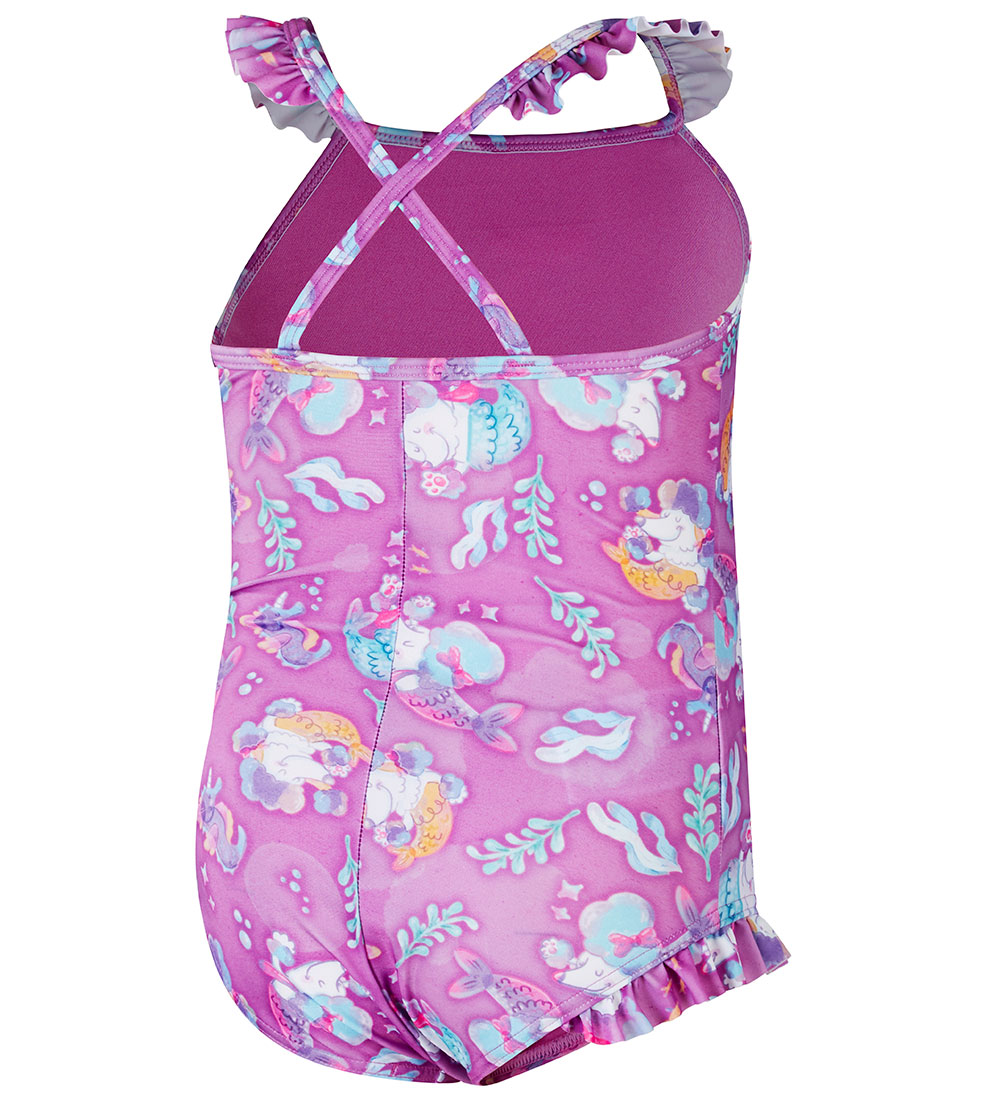 Speedo Badedragt - Digital Frill - Pink/Purple