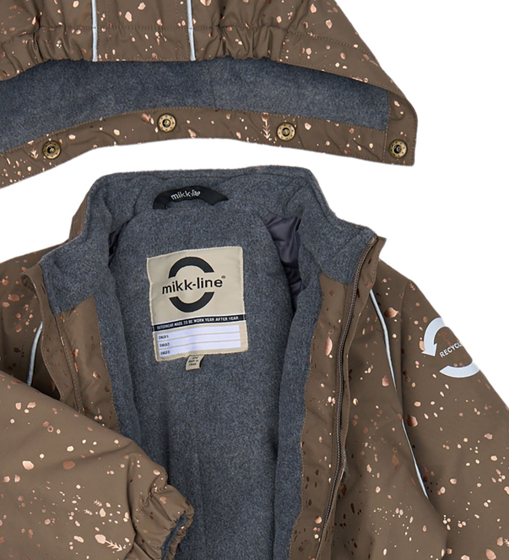Mikk-Line Flyverdragt - Metallisk print - Chocolate Chip