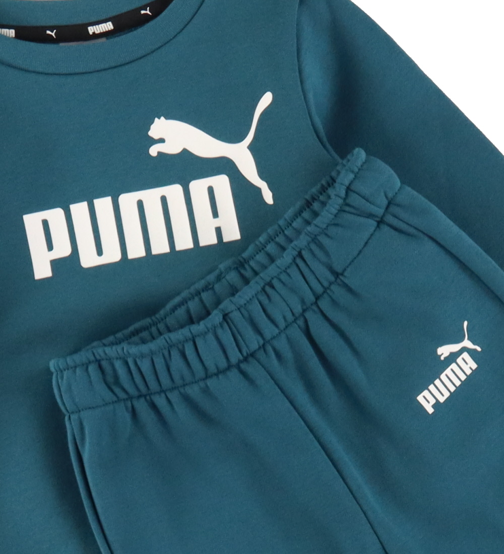 Puma Træningssæt - Minicats ESS Crew Jogger - Cold Green