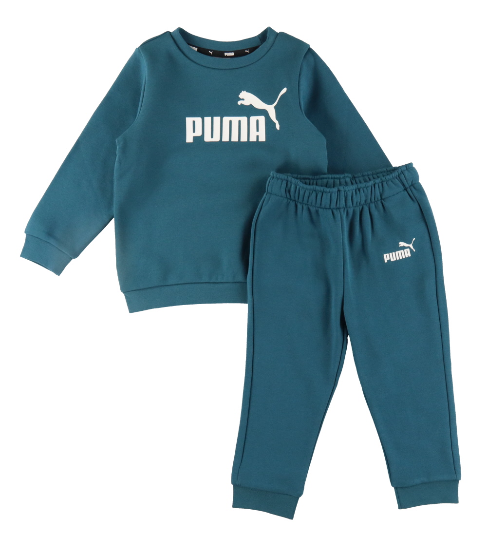 Puma Træningssæt - Minicats ESS Crew Jogger - Cold Green