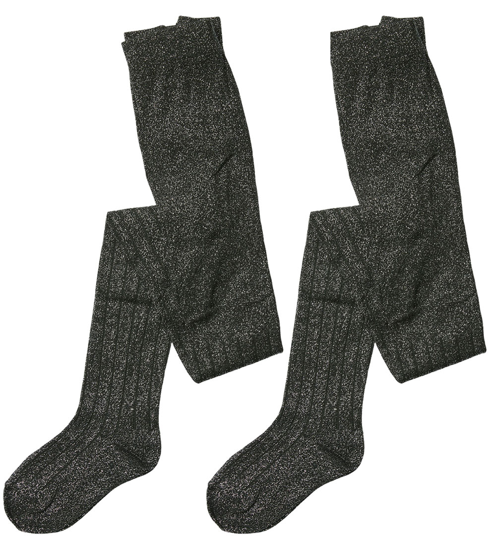 Vero Moda Girl Strømpebukser - 2-pak - Rib - VmKira - Sort m. Gl