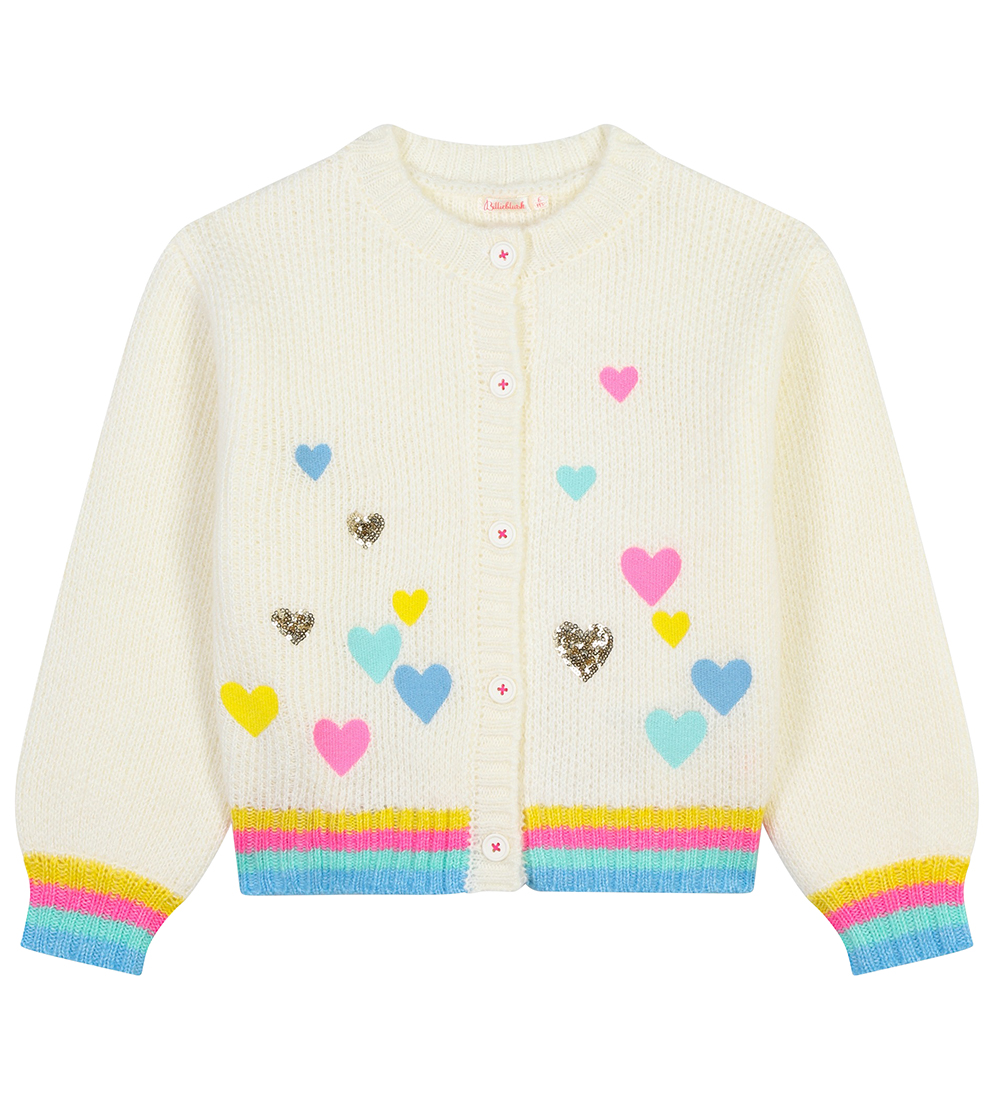 Billieblush Cardigan - Strik - Ivory m. Hjerter
