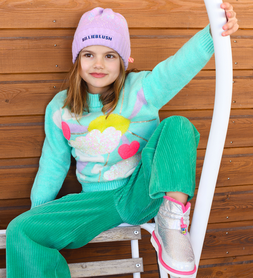 Billieblush Bluse - Strik - Mintgrøn m. Motiv