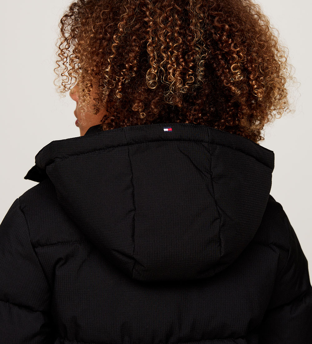 Tommy Hilfiger Dynejakke - Monotype Ribstop - Sort