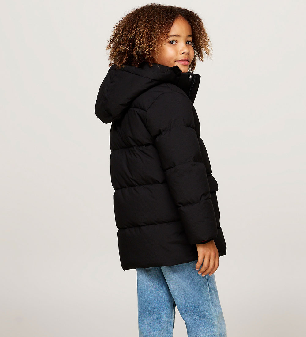 Tommy Hilfiger Dynejakke - Monotype Ribstop - Sort