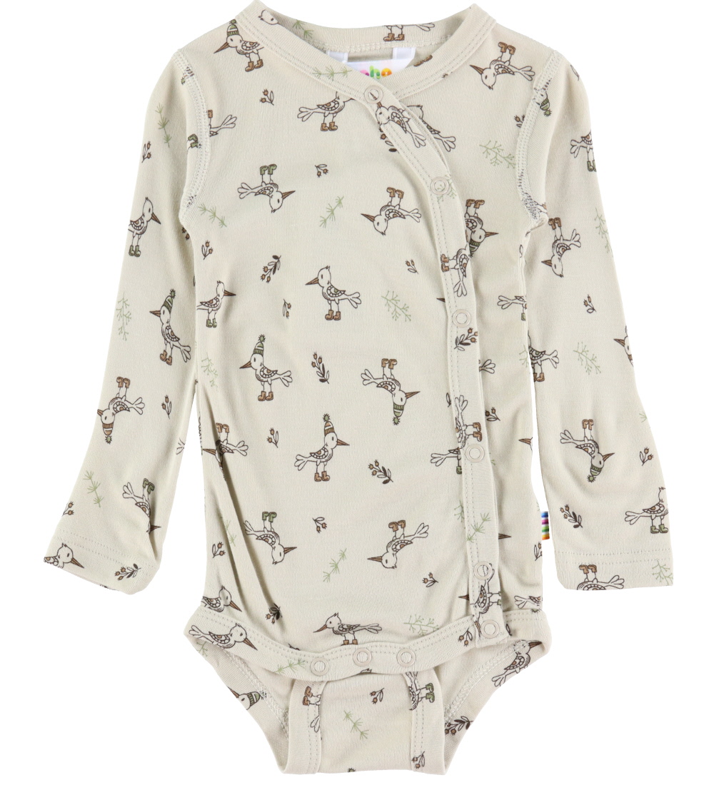 Joha Slå-om Body l/æ - Bambus - Beige m. Fugle