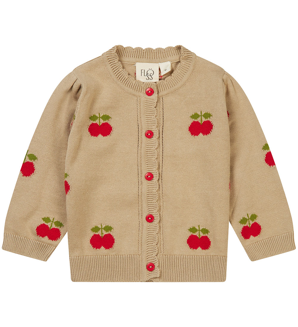 Flöss Cardigan - Strik - Barbara - Tan/Apple