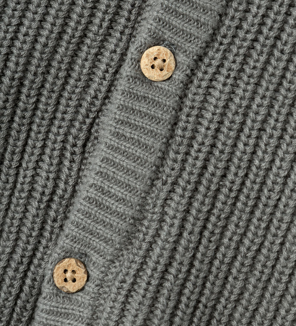 Lil' Atelier Cardigan - Strik - Rib - NbmNalo - Pewter