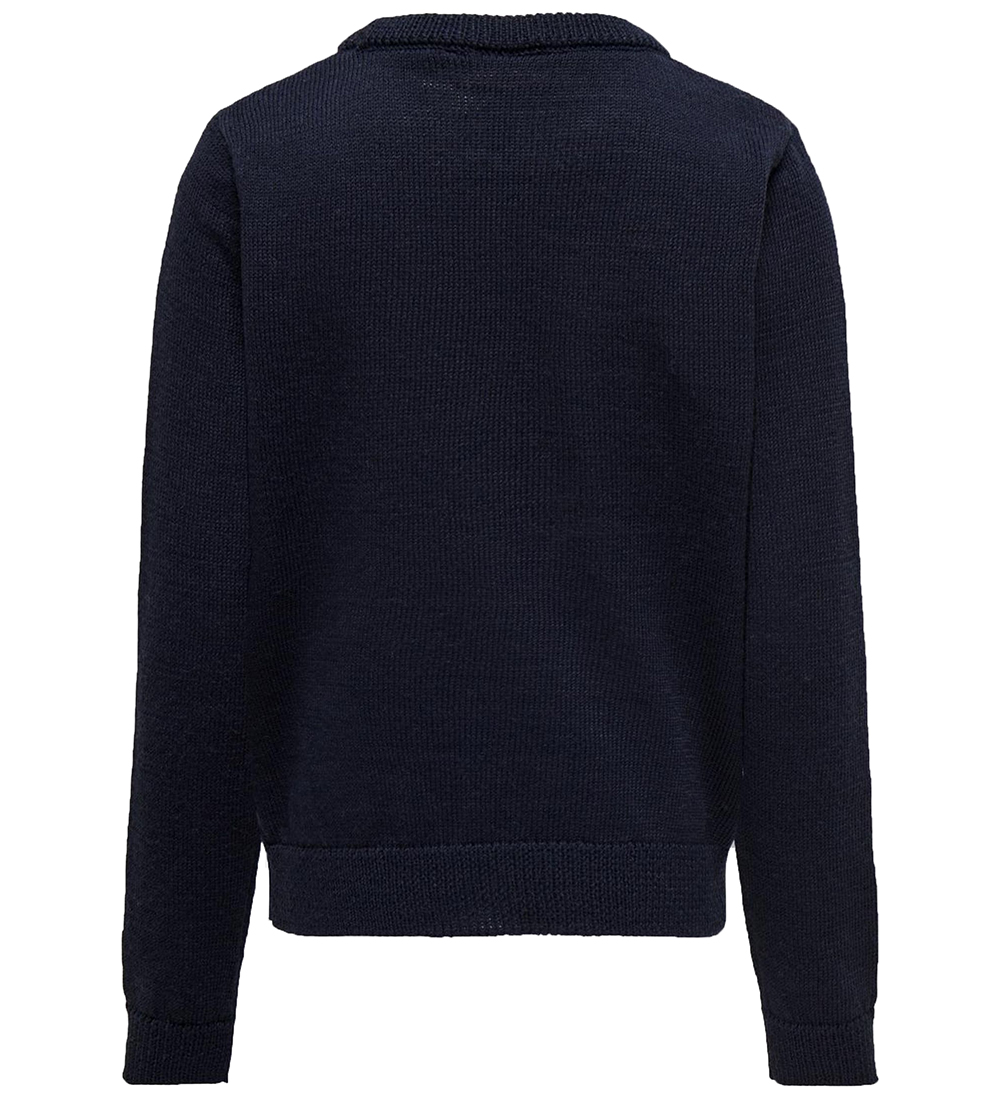 Kids Only Bluse - Strik - KogXmas Happy - Night Sky/Chiliepepper