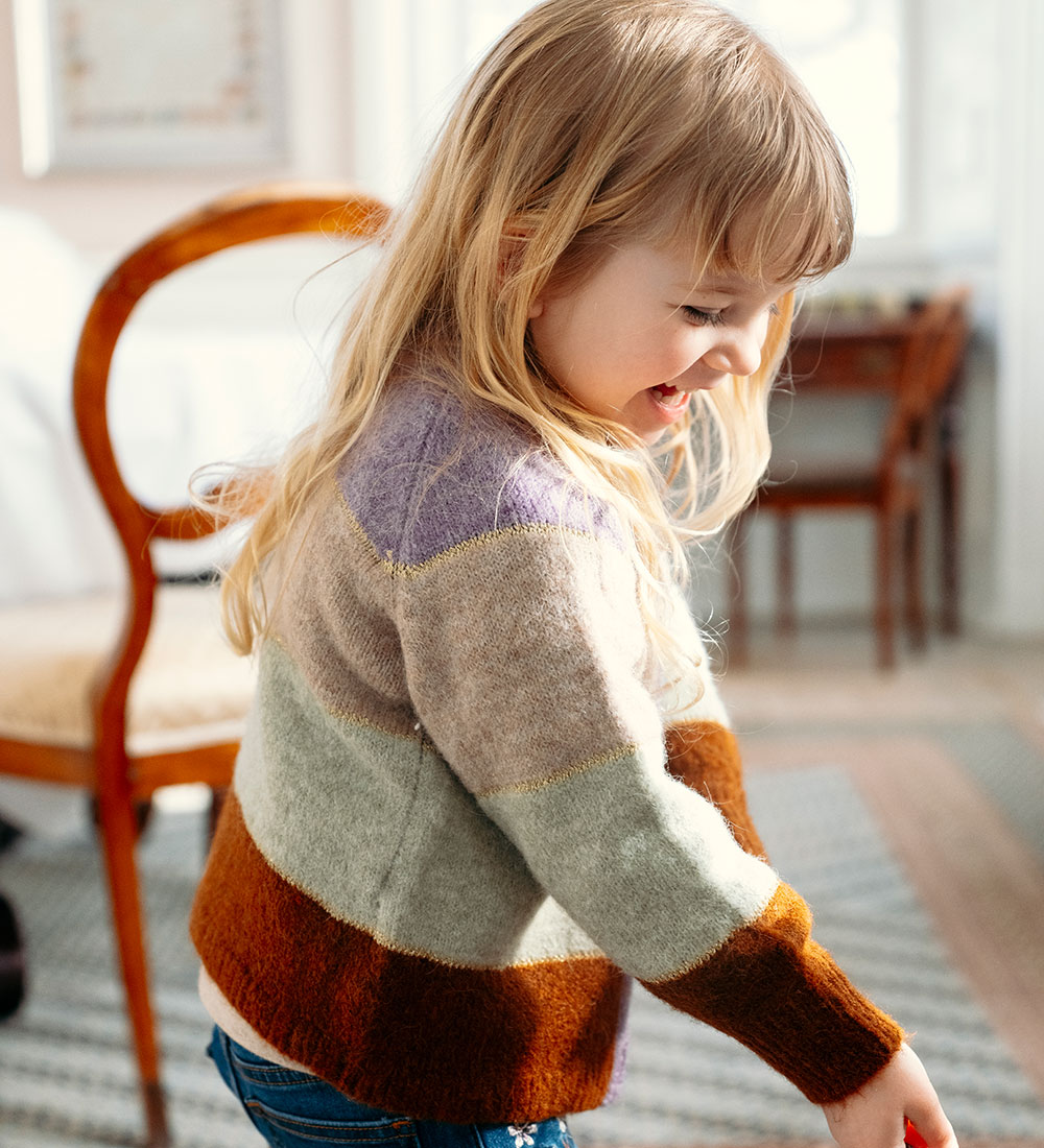 Hust and Claire Cardigan - Strik - Charlotte - Dark Plum m. Glim