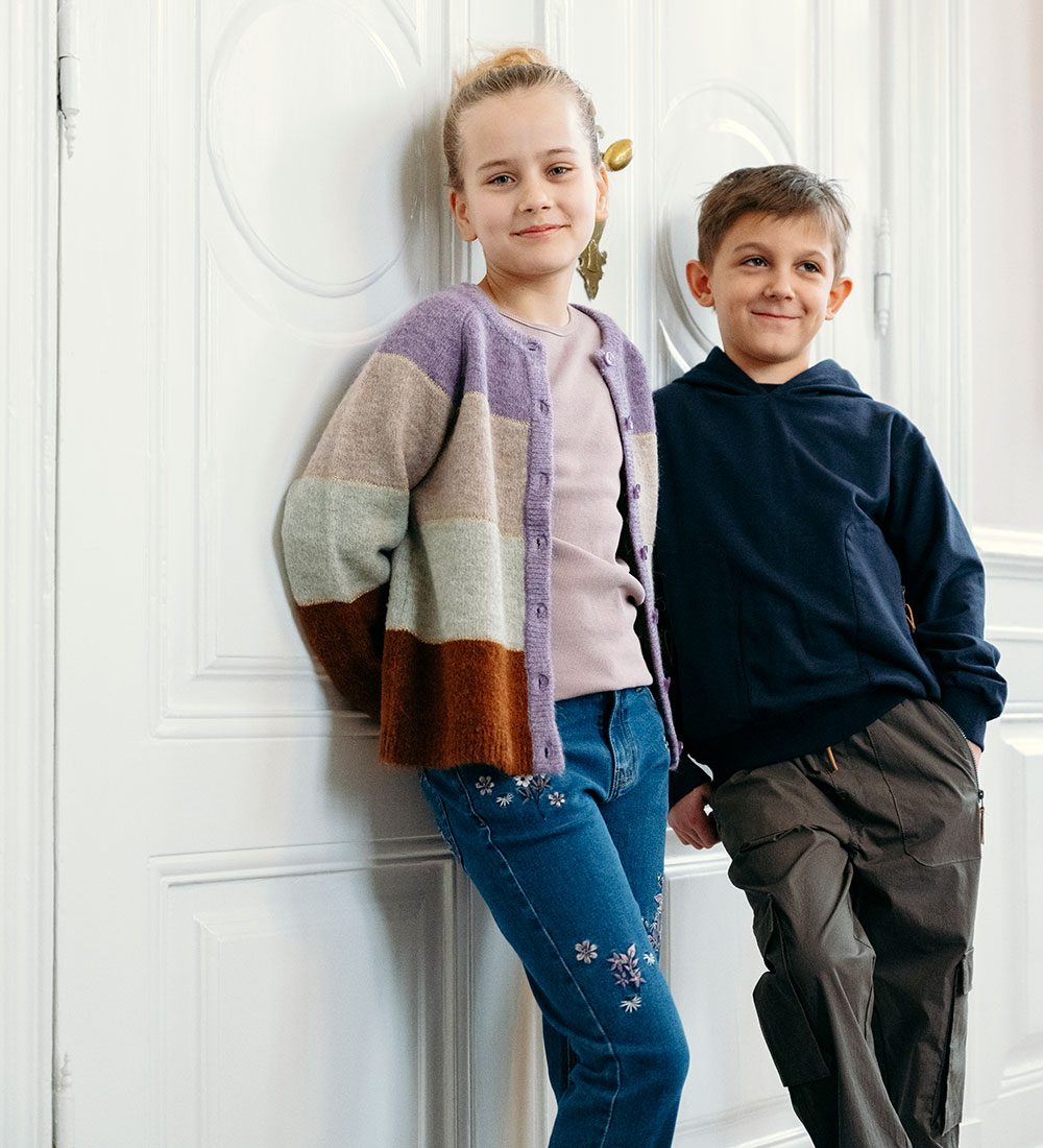 Hust and Claire Cardigan - Strik - Charlotte - Dark Plum m. Glim