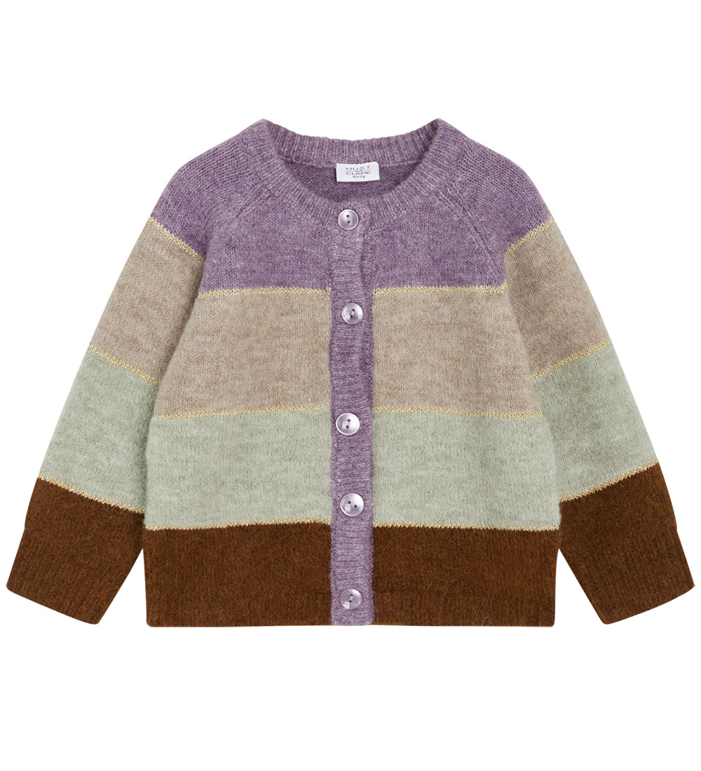 Hust and Claire Cardigan - Strik - Charlotte - Dark Plum m. Glim