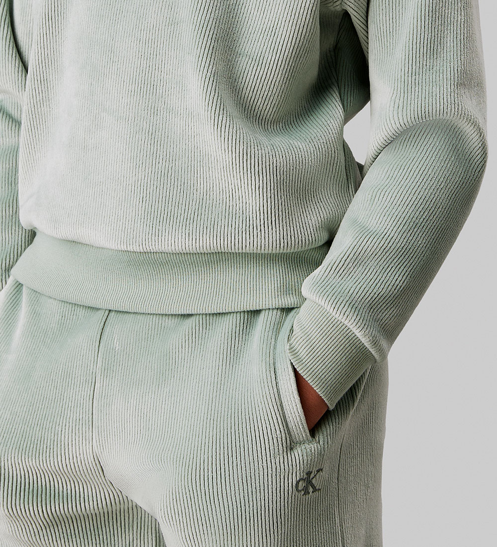 Calvin Klein Sæt - Bukser/Hættetrøje - Fløjlsvelour - Jadeite
