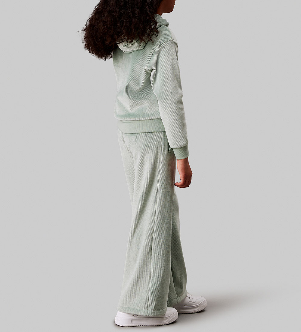 Calvin Klein Sæt - Bukser/Hættetrøje - Fløjlsvelour - Jadeite